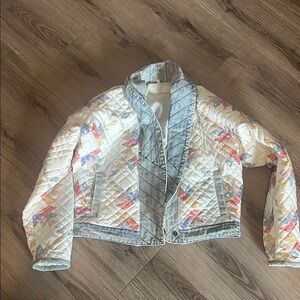 Blank NYC White and Jean Quilted Jacket